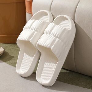 Cozy White Slide Sandals